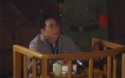 Gen. Xu Qinxian during court martial hearing in a leaked video.