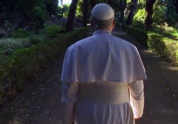 Pope Leo XIV takes a walk in Vatican garden.