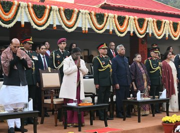 President Droupadi Murmu at Vijay Diwas reception.