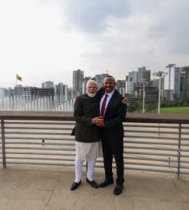 Prime Minister Narendra Modi with his Ethiopia PM Abiy Ahmed Ali.