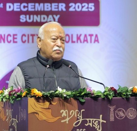 RSS chief Mohan Bhagwat in Kolkata on Sunday