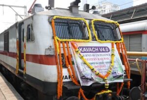 A Kavach installed train.
