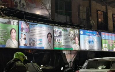 Hoardings of West Bengal Mamata Banerjee in Kolkata.