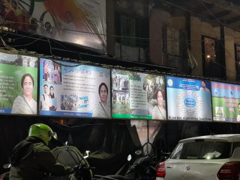 Hoardings of West Bengal Mamata Banerjee in Kolkata.