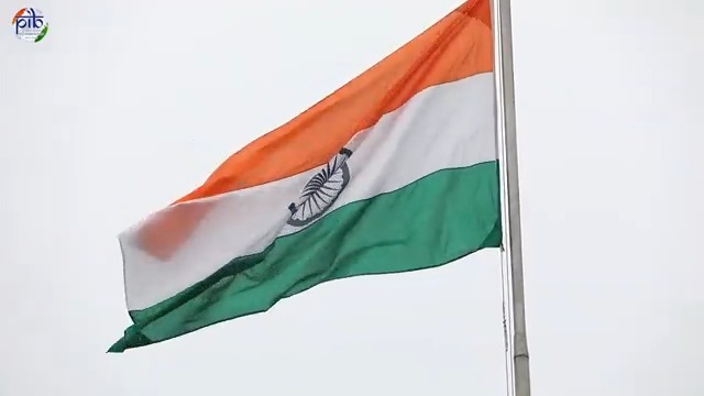 India's National Flag at Kartavya Path on the Republic Day celebrations.