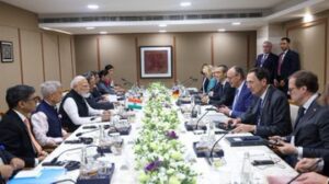 Prime Minister Narendra Modi holds bilateral meeting with German Chancellor Friedrich Merz in Ahmedabad.