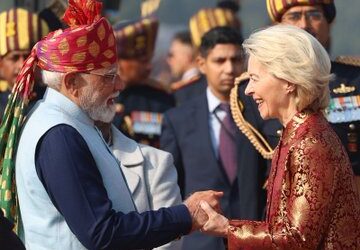 Prime Minister Narendra Modi with EU Commission President Ursula von der Leyen on R Day.