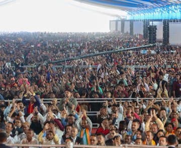 Prime Minister Narendra Modi's Assam rally saw a strong turnout of supporters.