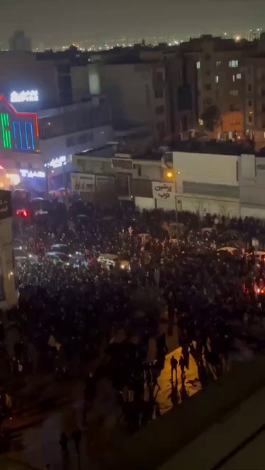Protestors in Iran raise slogans against Supreme Leader Ayatollah Khamanei.