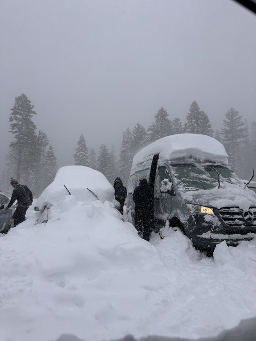 The Sierra Mountains in California went from no snow to 2 meters in 2-3 days.