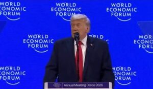 US President Donald Trump at World Economic Forum, Davos on Wednesday.