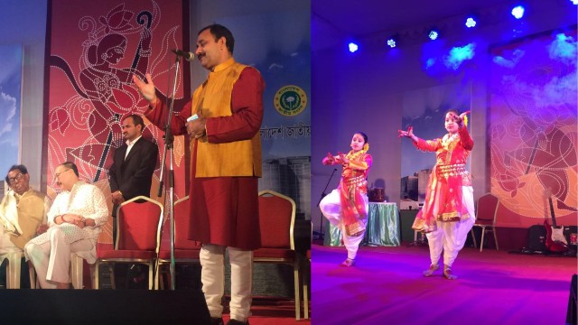 Awami League leader Pankaj Nath at Saraswati Puja celebrations in Bangladesh parliament in the past.