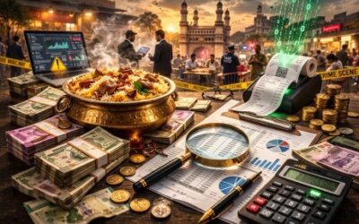 A representative image of tax raid at a Hyderabad Biryani outlet.