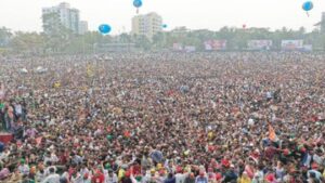 Bangladesh election rally of BNP leader Tariq Rehman.