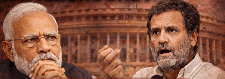 A creative representation of ongoing slugfest in India's parliament.