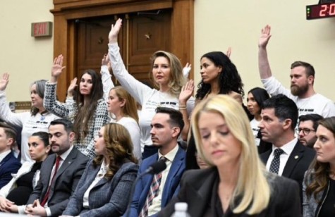 Epstein survivors during Pam Bondi's cross-questioning in the Congress.