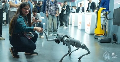 Galgotias University pavilion at AI Impact Summit in New Delhi.