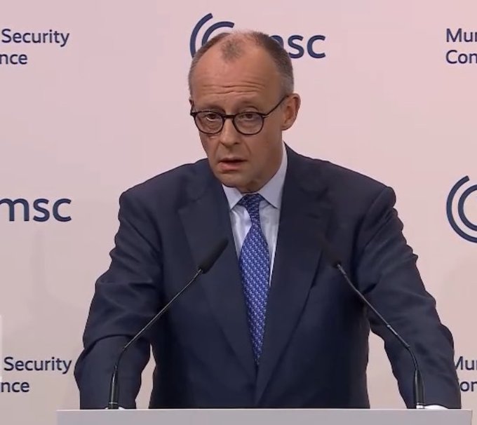 German Chancellor Frederick Merz at Munich Security Conference.