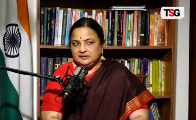 JNU VC Santishrree Pandit's remarks in a podcast set off protests on campus.