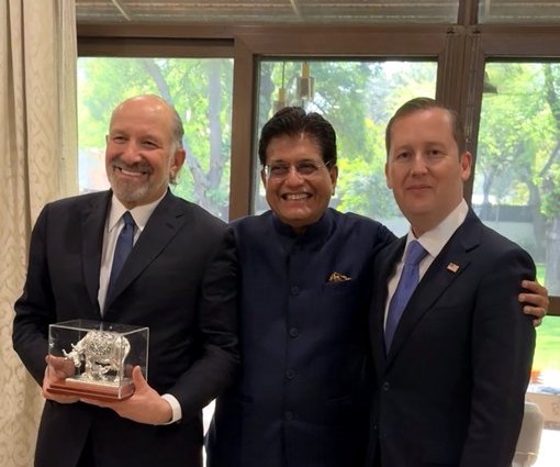 Union Minister for Commerce Piyush Goyal hosted his US counterpart Howard Lutnick over a lunch on Thursday.