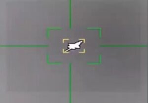 An American fighter jet struck by Iran's air defence system