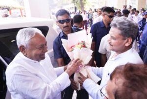 Bihar CM Nitish Kumar on Monday.