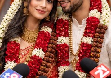 A representative image of an interfaith marriage and public scrutiny.