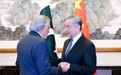 China FM Wang Yi met with Pakistani Deputy Prime Minister and Foreign Minister Mohammad Ishaq Dar in Beijing on Tuesday.