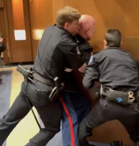 Former Marine Sgt. Brian McGuinness during a Senate Armed Services hearing.