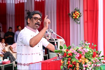 Jharkhand CM Hemant Soren addressed a public meeting in Assam this week.