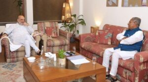 New Nagaland Governor Nand Kishore Yadav with Home Minister Amit Shah.