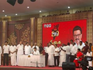 Tamil Nadu CM MK Stalin unveils DMK manifesto.