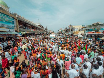 A BJP roadshow in Tamil Nadu Assembly elections.