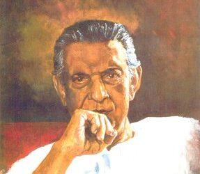 A portrait of Satyajeet Ray.