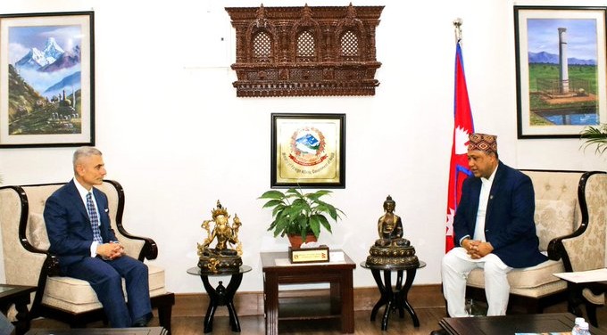 S. Paul Kapur, US Assistant Secretary of State for South and Central Asian Affairs, called on Shisir Khanal, Nepal's Foreign Affairs Minister.