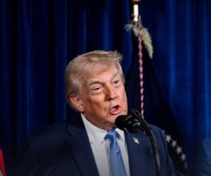 US President Donald Trump speaks at the White House while addressing Operation Epic Fury.