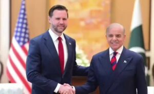 US Vice President JD Vance with Pakistan Prime Minister Shehbaz Sharif in Islamabad.