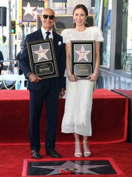 Emily Blunt, Stanley Tucci Honoured on Hollywood Walk of Fame.