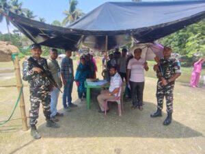 Polling in West Bengal amid tight security.