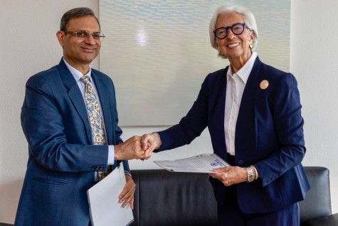 RBI chairman Sanjay Malhotra with EU bank Chief,