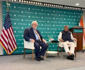 RSS leader Dattatreya Hosbole during his visit to Hudson Institute in the US.