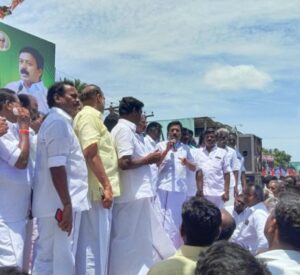 Senior AIADMK leader CVe Shanmugam in Chennai.