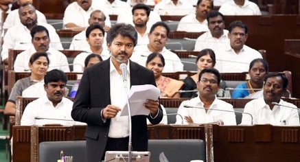 Tamil Nadu CM Vijay in the state Assembly on Wednesday.
