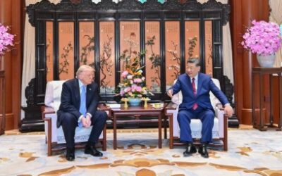 US President Donald Trump with China president Xi Jinping in Beijing.