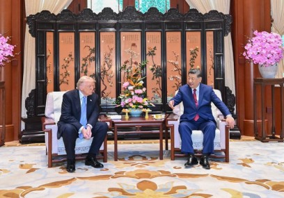 US President Donald Trump with China president Xi Jinping in Beijing.