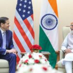 US Secretary of State Marco Rubio meeting Prime Minister Narendra Modi in New Delhi during India visit.