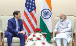 US Secretary of State Marco Rubio meeting Prime Minister Narendra Modi in New Delhi during India visit.