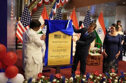 Donald Trump Avenue Unveiled in Hyderabad, a First for a Serving US President.