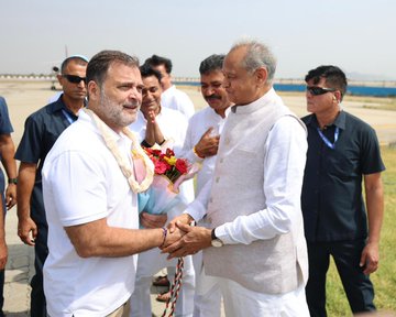 Congress leader Rahul Gandhi in Rajasthan.