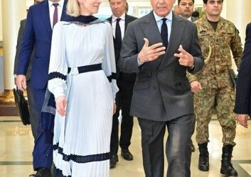 EU's Kaja Kallas with Pakistan PM Shehbaz Sharif in Islamabad.